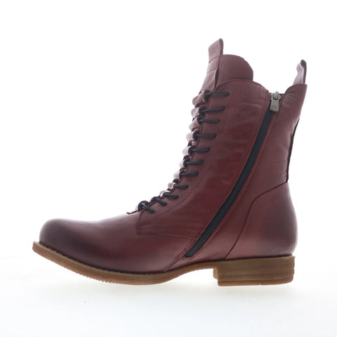 Miz Mooz Lizza Womens Red Leather Zipper Casual Dress Boots