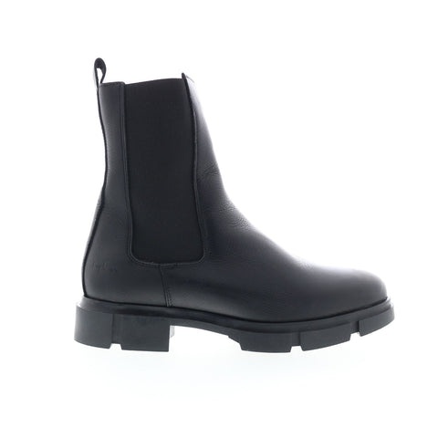 Bos. & Co. Lock Womens Black Leather Zipper Casual Dress Boots