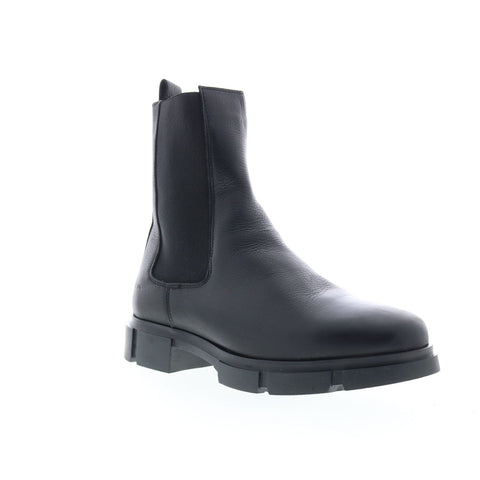 Bos. & Co. Lock Womens Black Leather Zipper Casual Dress Boots