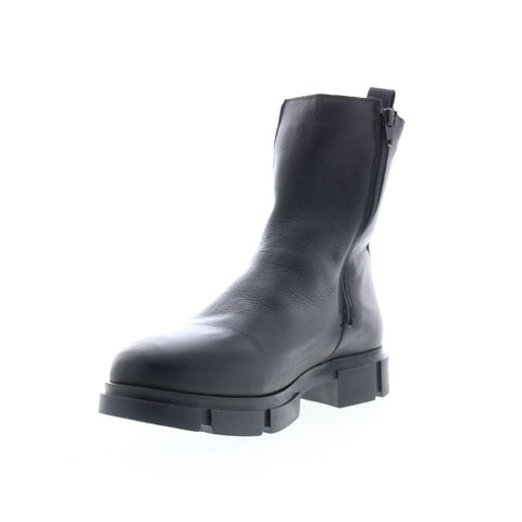 Bos. & Co. Lock Womens Black Leather Zipper Casual Dress Boots