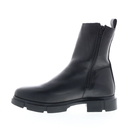 Bos. & Co. Lock Womens Black Leather Zipper Casual Dress Boots