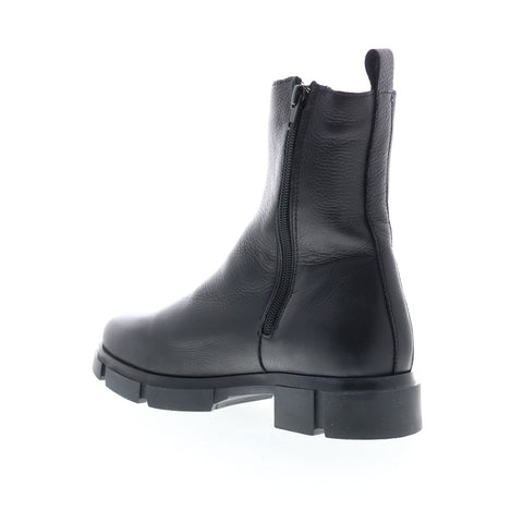 Bos. & Co. Lock Womens Black Leather Zipper Casual Dress Boots