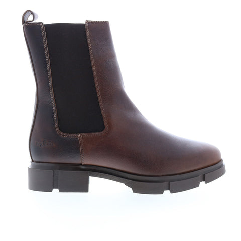 Bos. & Co. Lock Womens Brown Leather Zipper Casual Dress Boots