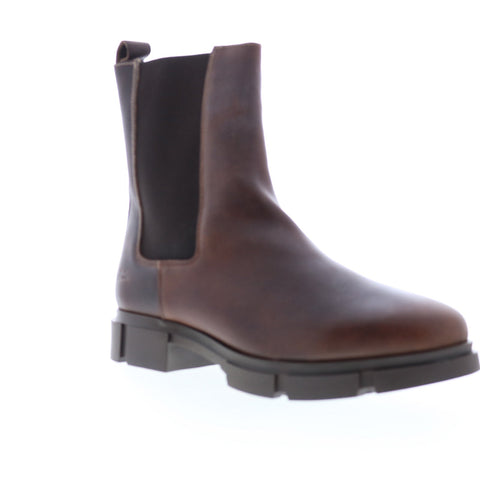 Bos. & Co. Lock Womens Brown Leather Zipper Casual Dress Boots