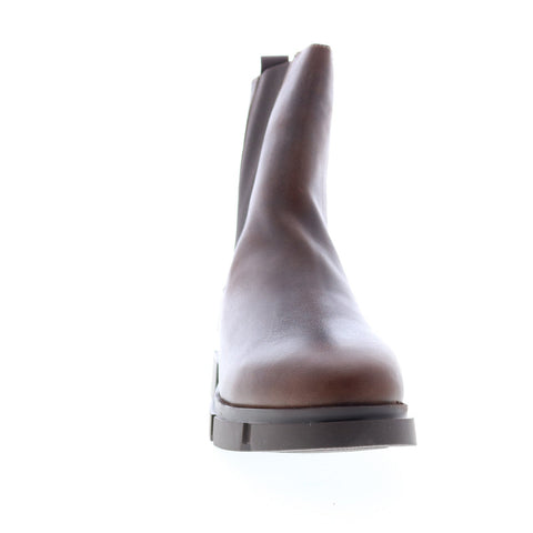 Bos. & Co. Lock Womens Brown Leather Zipper Casual Dress Boots