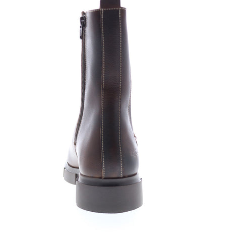 Bos. & Co. Lock Womens Brown Leather Zipper Casual Dress Boots