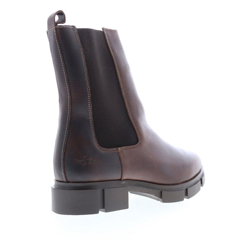 Bos. & Co. Lock Womens Brown Leather Zipper Casual Dress Boots