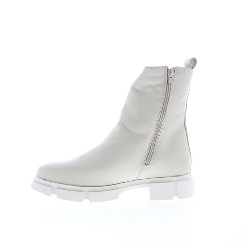 Bos. & Co. Lock Womens Beige Leather Zipper Casual Dress Boots