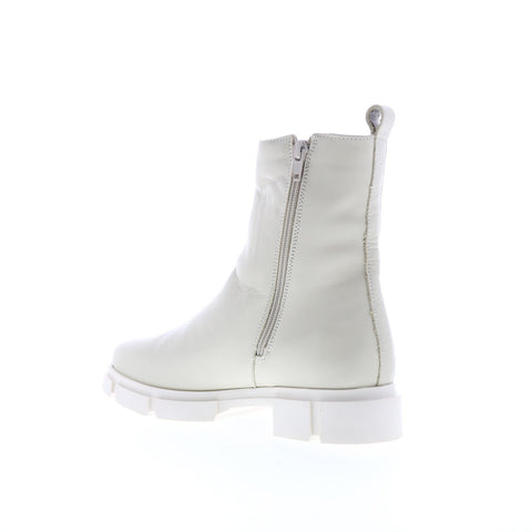 Bos. & Co. Lock Womens Beige Leather Zipper Casual Dress Boots