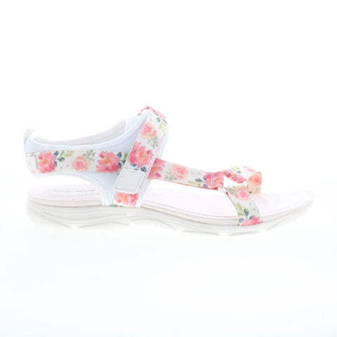 Easy Spirit Locke SELOCKE Womens White Wide Canvas Strap Sandals Shoes