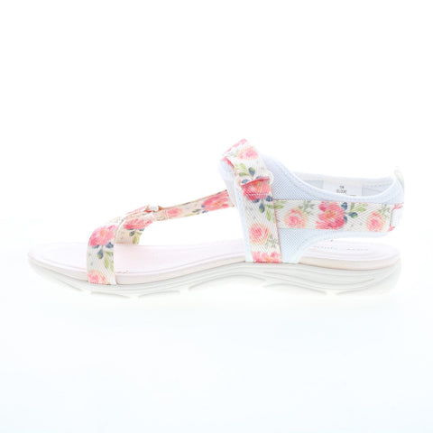 Easy Spirit Locke SELOCKE Womens White Wide Canvas Strap Sandals Shoes