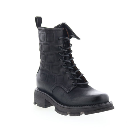 A.S. 98 Lockwood Womens Black Leather Lace Up Casual Dress Boots