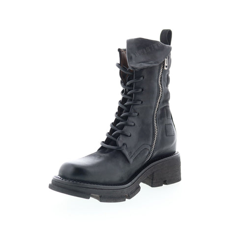 A.S. 98 Lockwood Womens Black Leather Lace Up Casual Dress Boots