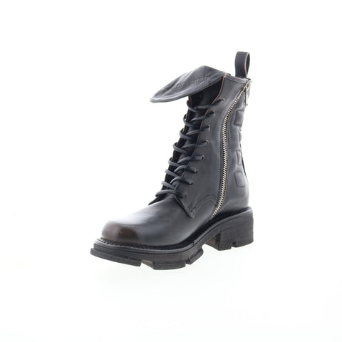 A.S. 98 Lockwood Womens Black Leather Zipper Casual Dress Boots
