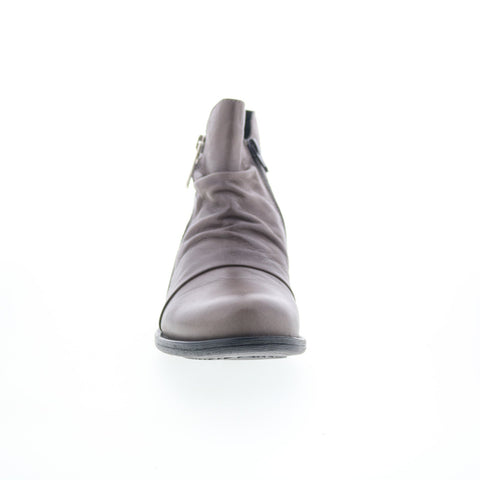 Miz Mooz Logic-EU Womens Gray Leather Zipper Ankle & Booties Boots