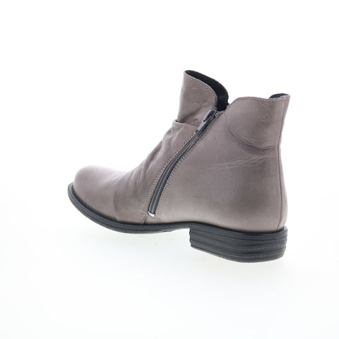 Miz Mooz Logic-EU Womens Gray Leather Zipper Ankle & Booties Boots