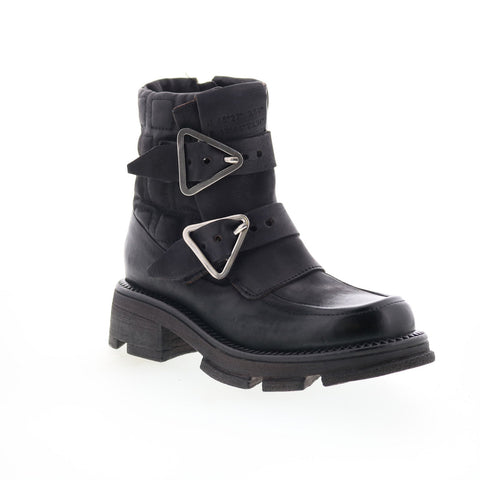 A.S. 98 Loman Womens Black Leather Zipper Casual Dress Boots