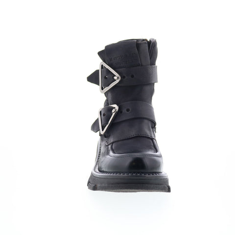 A.S. 98 Loman Womens Black Leather Zipper Casual Dress Boots