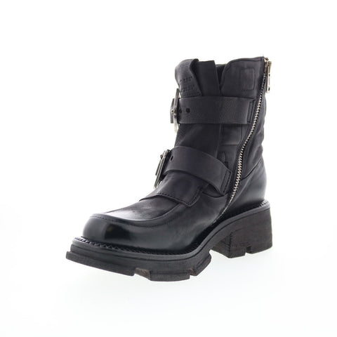 A.S. 98 Loman Womens Black Leather Zipper Casual Dress Boots