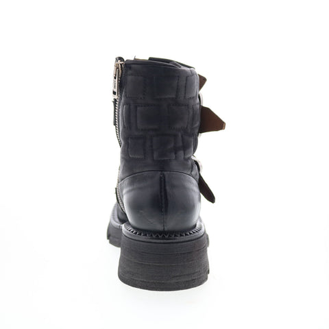 A.S. 98 Loman Womens Black Leather Zipper Casual Dress Boots