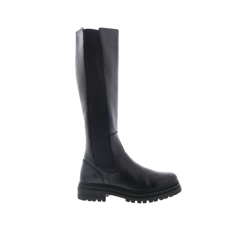 Miz Mooz Loren Womens Black Leather Zipper Knee High Boots