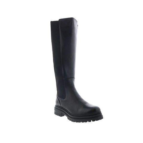 Miz Mooz Loren Womens Black Leather Zipper Knee High Boots