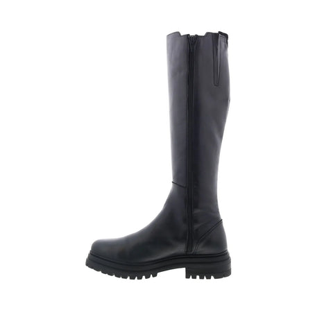 Miz Mooz Loren Womens Black Leather Zipper Knee High Boots