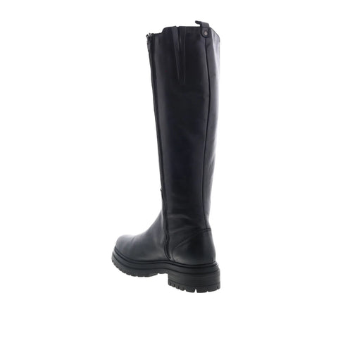 Miz Mooz Loren Womens Black Leather Zipper Knee High Boots