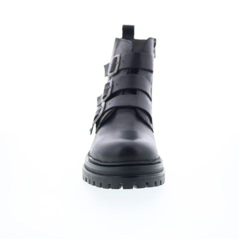 Miz Mooz Lorra Womens Black Leather Zipper Casual Dress Boots