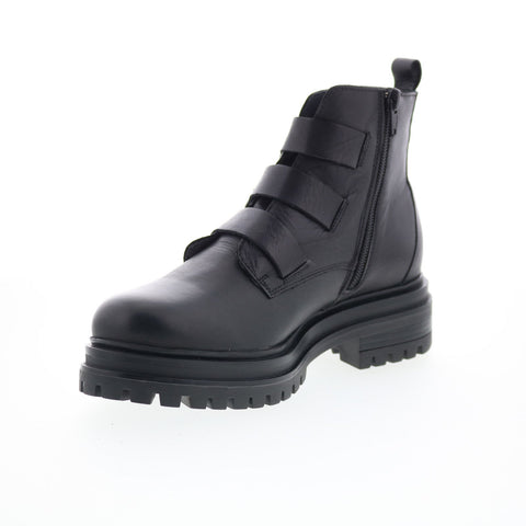 Miz Mooz Lorra Womens Black Leather Zipper Casual Dress Boots