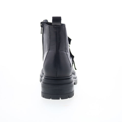 Miz Mooz Lorra Womens Black Leather Zipper Casual Dress Boots