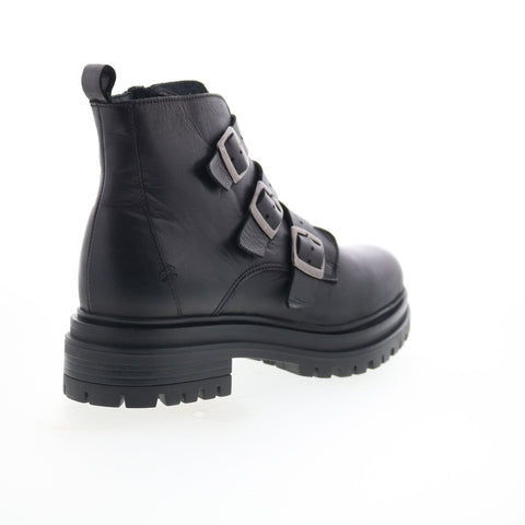 Miz Mooz Lorra Womens Black Leather Zipper Casual Dress Boots