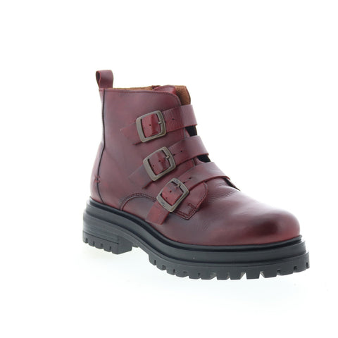Miz Mooz Lorra Womens Burgundy Leather Zipper Casual Dress Boots
