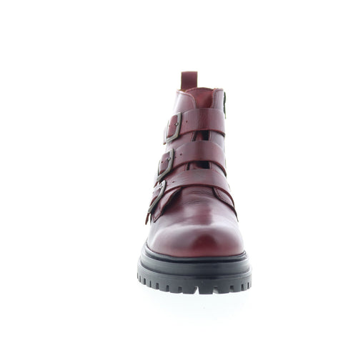 Miz Mooz Lorra Womens Burgundy Leather Zipper Casual Dress Boots