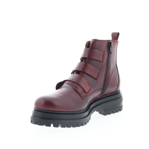 Miz Mooz Lorra Womens Burgundy Leather Zipper Casual Dress Boots