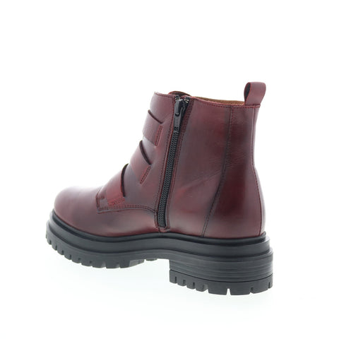 Miz Mooz Lorra Womens Burgundy Leather Zipper Casual Dress Boots
