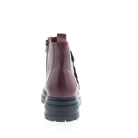 Miz Mooz Lorra Womens Burgundy Leather Zipper Casual Dress Boots