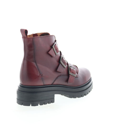 Miz Mooz Lorra Womens Burgundy Leather Zipper Casual Dress Boots