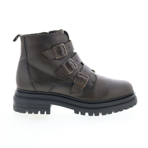 Miz Mooz Lorra Womens Green Leather Zipper Casual Dress Boots