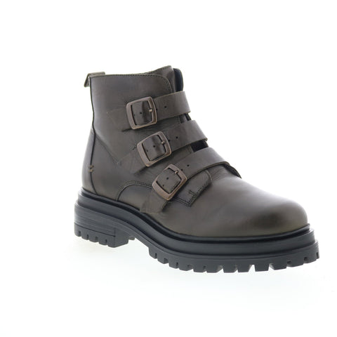 Miz Mooz Lorra Womens Green Leather Zipper Casual Dress Boots