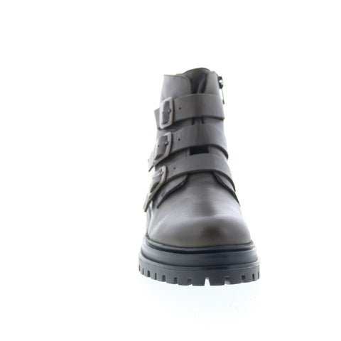 Miz Mooz Lorra Womens Green Leather Zipper Casual Dress Boots