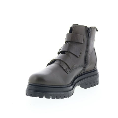 Miz Mooz Lorra Womens Green Leather Zipper Casual Dress Boots