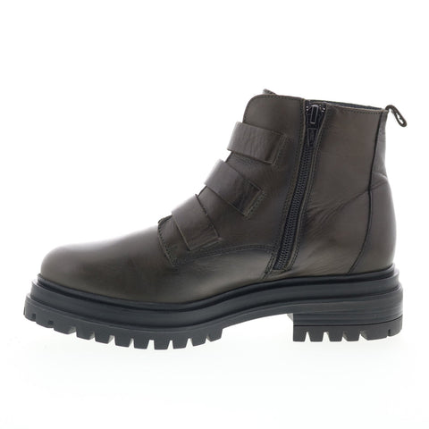 Miz Mooz Lorra Womens Green Leather Zipper Casual Dress Boots