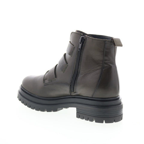 Miz Mooz Lorra Womens Green Leather Zipper Casual Dress Boots