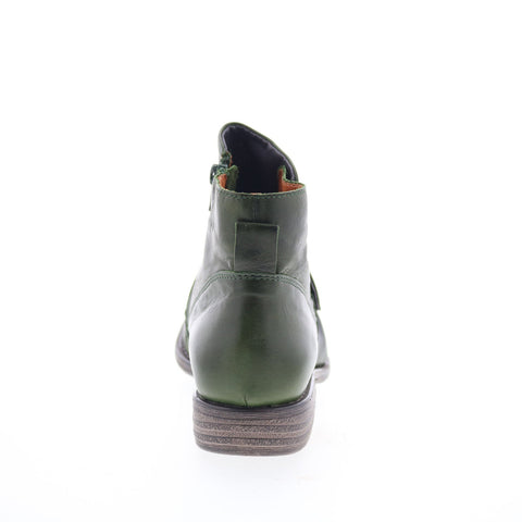 Miz Mooz Lowe-EU Womens Green Leather Zipper Ankle & Booties Boots