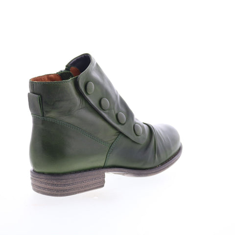 Miz Mooz Lowe-EU Womens Green Leather Zipper Ankle & Booties Boots