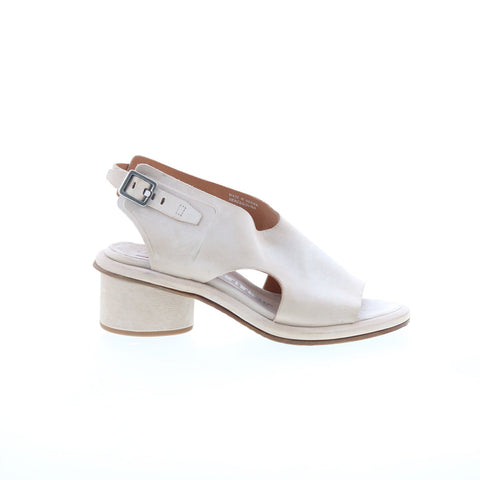 A.S. 98 Lucca Womens Beige Leather Hook & Loop Heeled Sandals Shoes