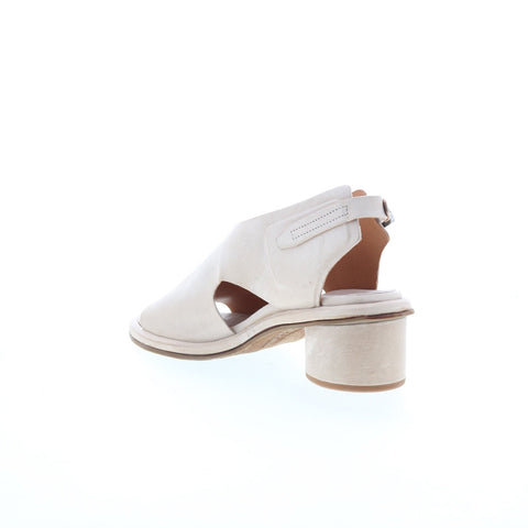 A.S. 98 Lucca Womens Beige Leather Hook & Loop Heeled Sandals Shoes