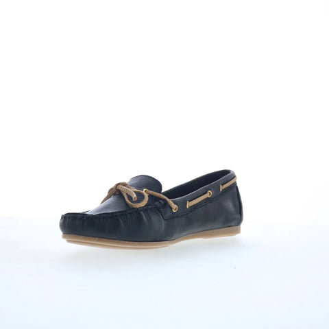Miz Mooz Lucie Womens Black Leather Slip On Loafer Flats Shoes