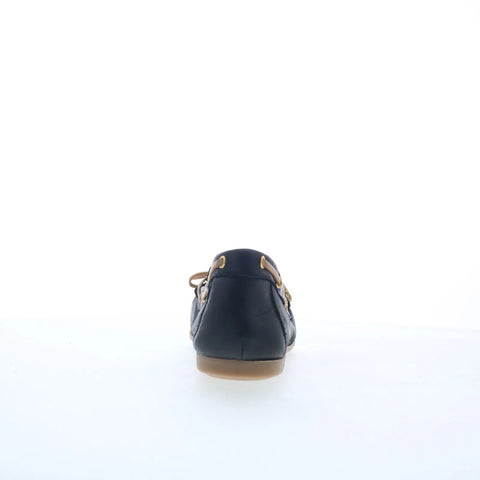 Miz Mooz Lucie Womens Black Leather Slip On Loafer Flats Shoes